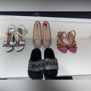 Juicy Couture Glitter Slip-On Sandals - Silver and Pink